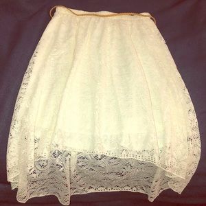 Maurice’s skirt shorter in the front